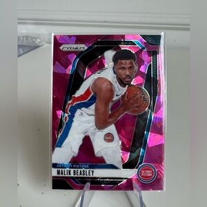 2024 2025 Panini Prizm Malik Beasley Pink Cracked Ice Prizm. Mint condition
